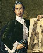 Luis Egidio Melendez, Detail of Self-portrait Holding an Academic Study.